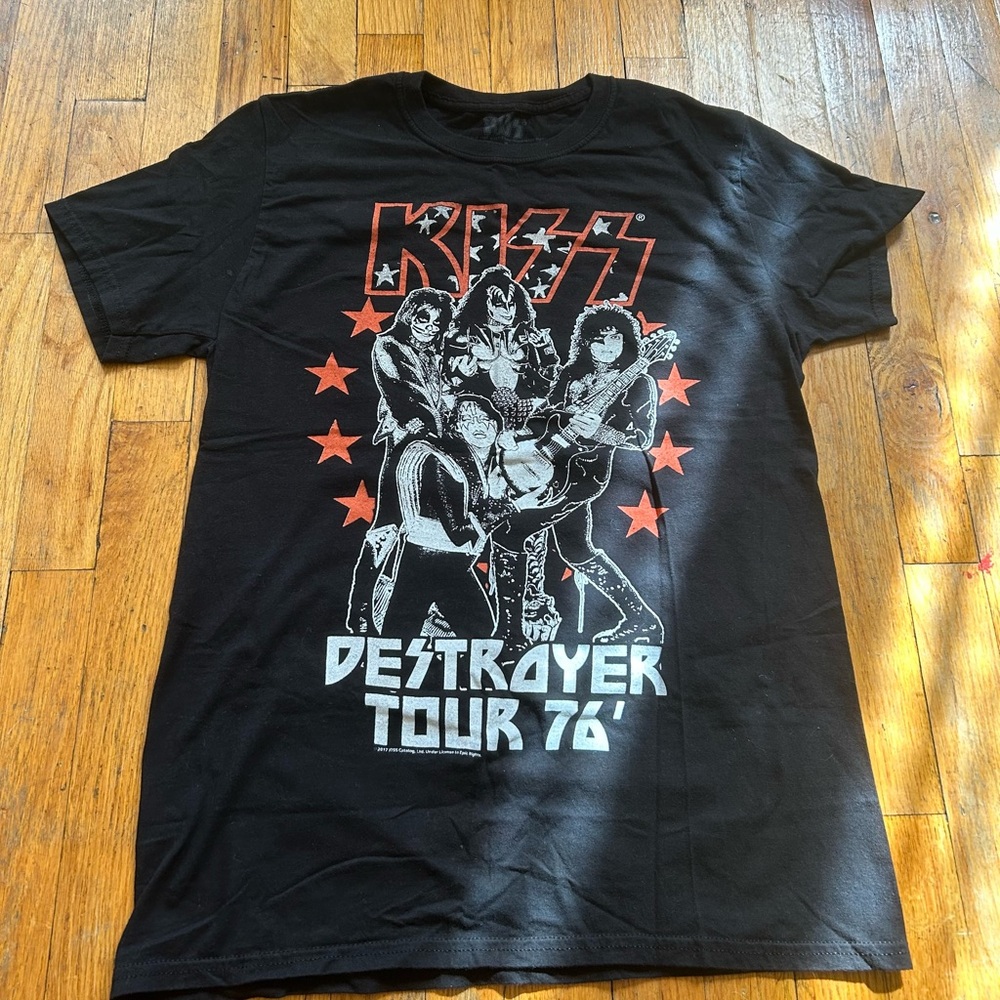 Kiss Black and Red Graphic Tee - Destroyer Tour 76